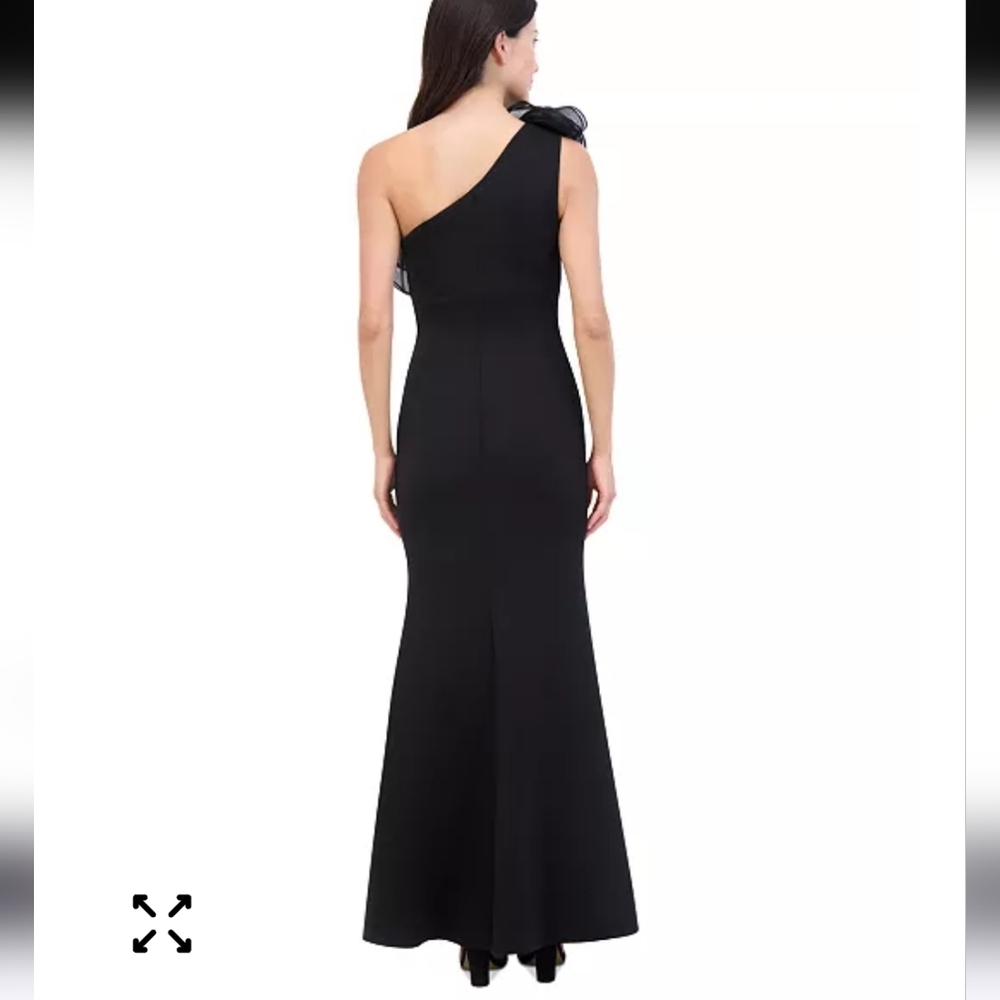 $208 Eliza J Women One-Shoulder Rosette-Detail Evening Gown Sz 10 NWT Old Money - Picture 3 of 14